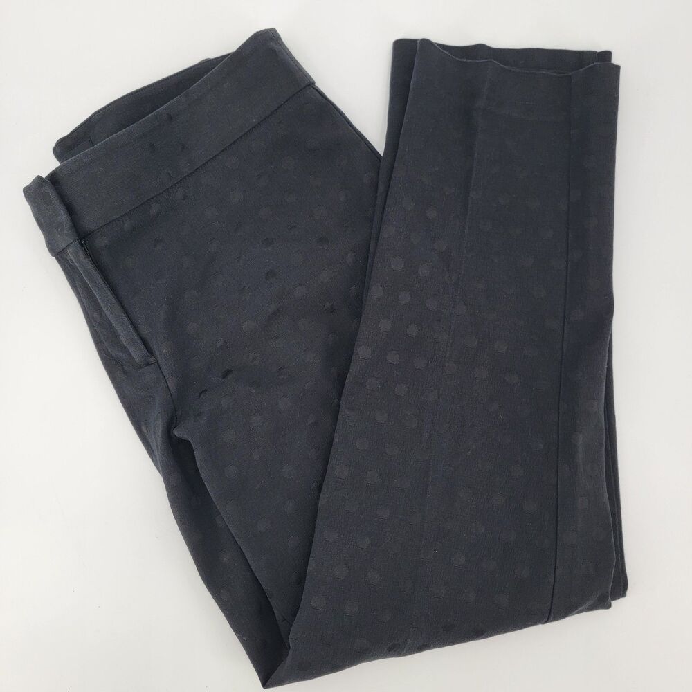 Talbots Signature Black With Black Polka Dot Ankle Women’s Pants Stretch Size 8